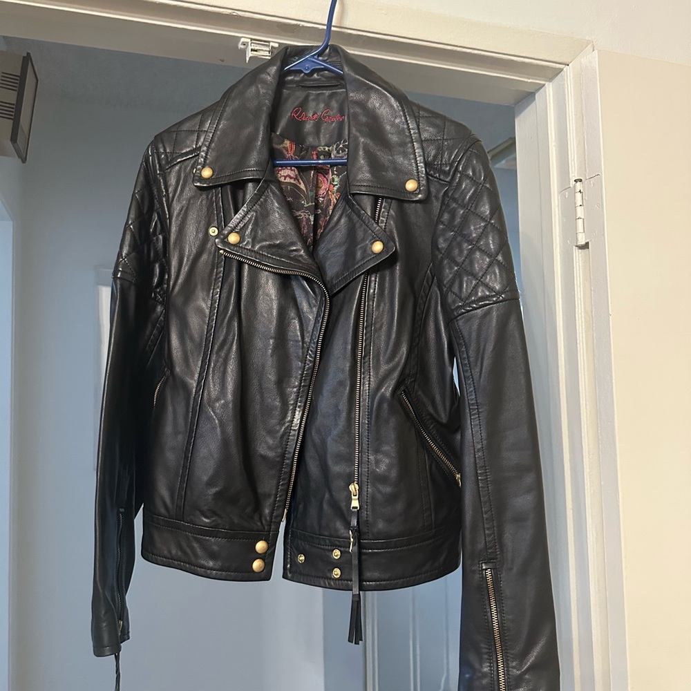 Robert Graham Black Leather Jacket